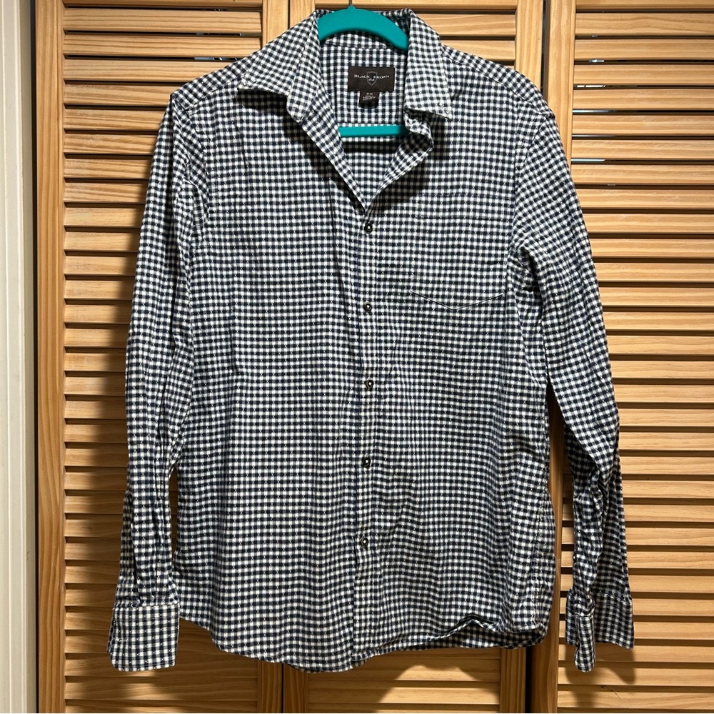 Black Brown 1826 Navy & White Checkered Shirt
